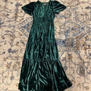 Anthropologie Emerald Maxi dress